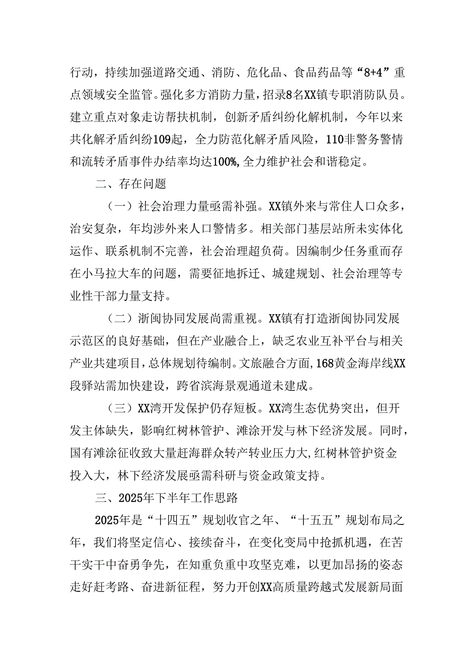 XX镇2025年上半年工作总结和下半年工作安排.docx_第3页