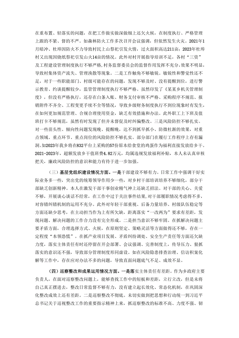 乡长2025年巡察整改专题民主生活会个人发言提纲.docx_第2页