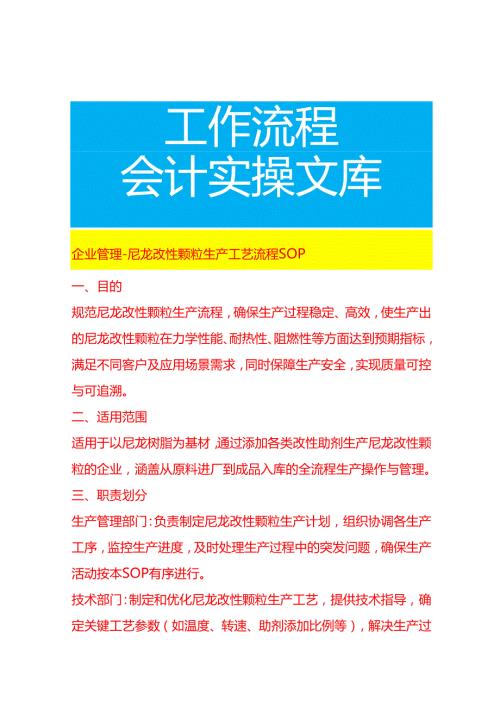 企业管理-尼龙改性颗粒生产工艺流程 SOP.docx
