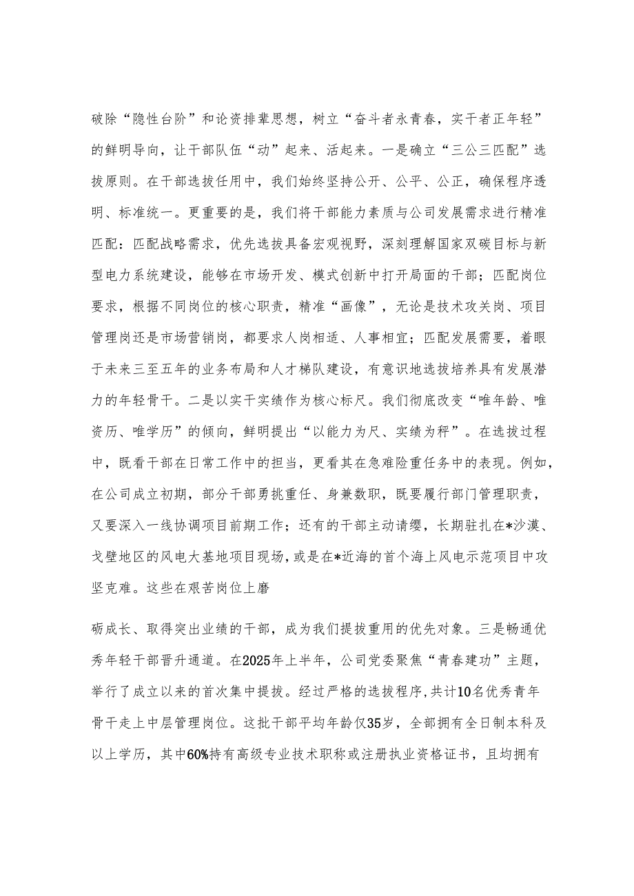 分公司关于加强领导干部队伍建设聚力推进风电产业高质量发展经验材料.docx_第3页