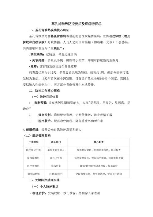 基孔肯雅热防控要点及疾病特征总结.docx