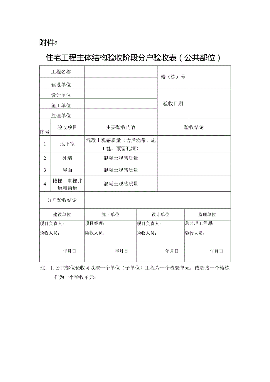 住宅工程主体结构验收阶段分户验收表、质量分户验收表、业主查验登记表、问题处置整改情况记.docx_第3页