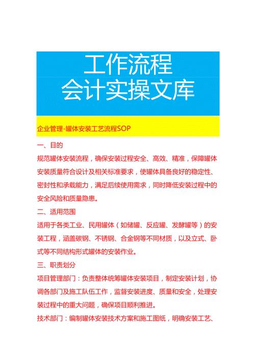 企业管理-罐体安装工艺流程 SOP.docx