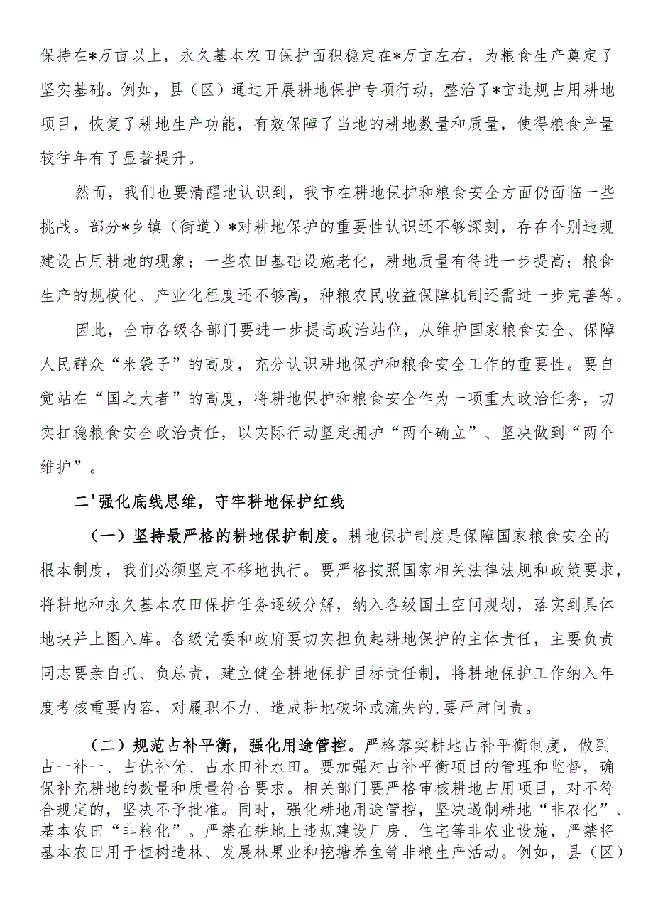 在全市耕地保护和粮食安全工作会议上的讲话.docx_第2页