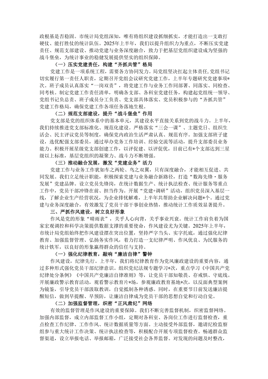 市统计局抓基层党建工作情况汇报.docx_第2页