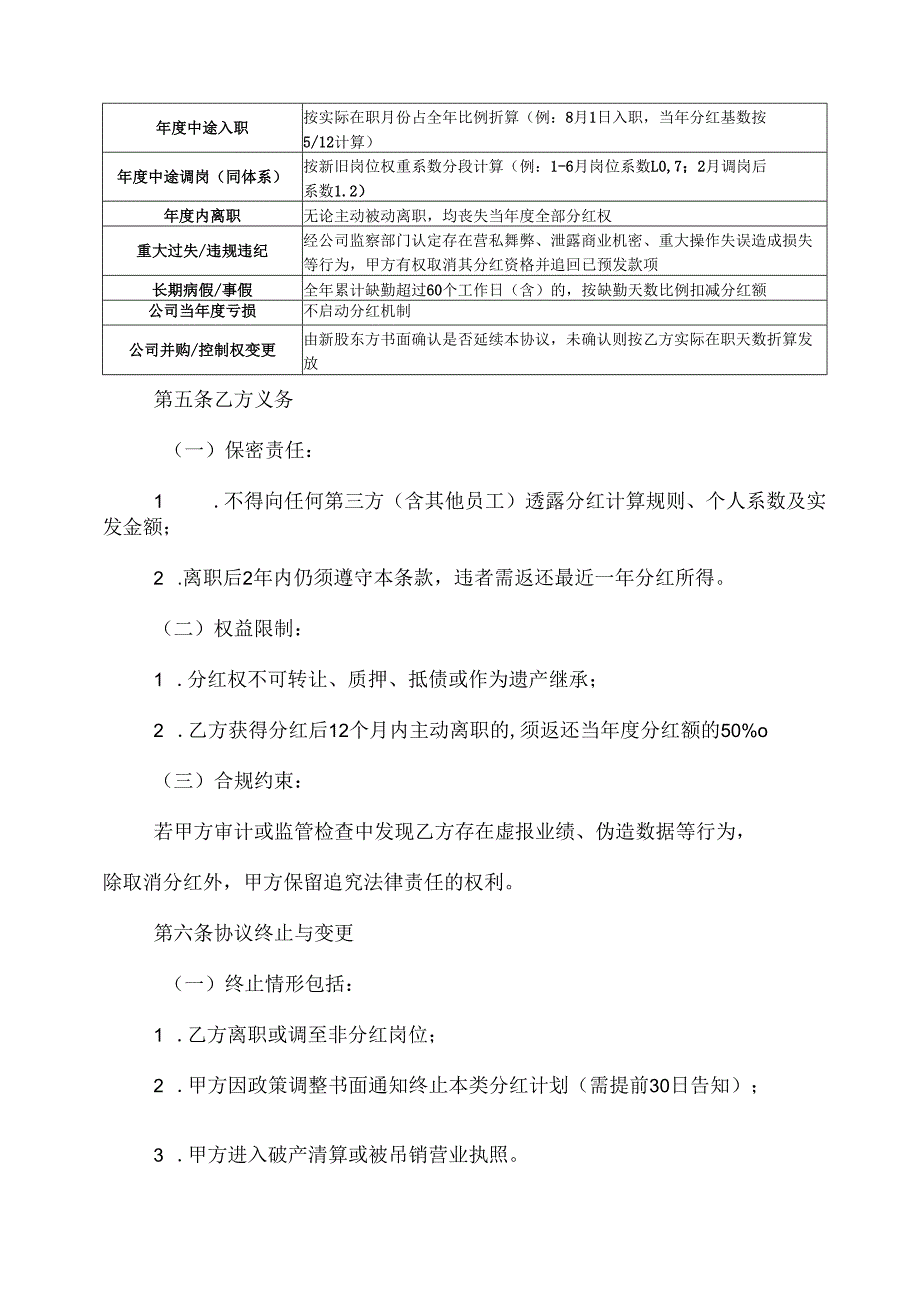 员工岗位分红模板协议.docx_第3页