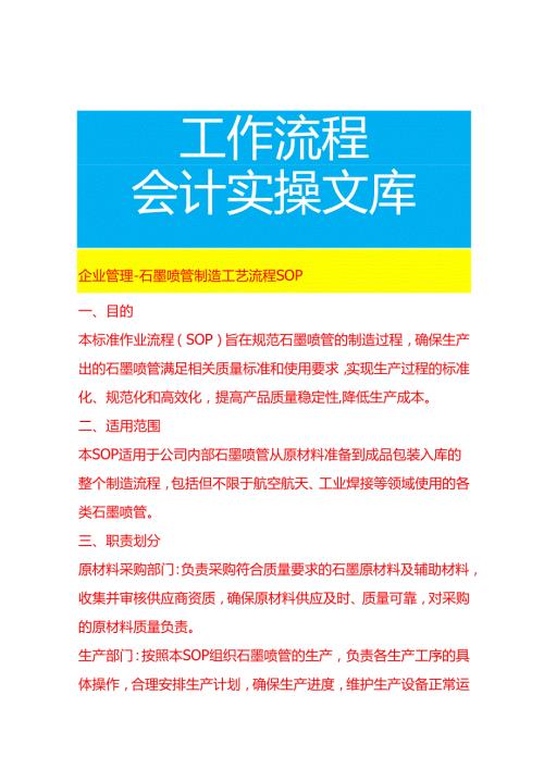 企业管理-石墨喷管制造工艺流程 SOP.docx