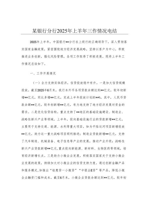 某银行分行2025年上半年工作情况总结.docx