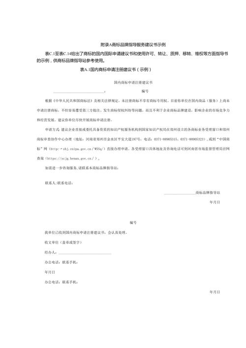 商标品牌指导服务建议书示例.docx