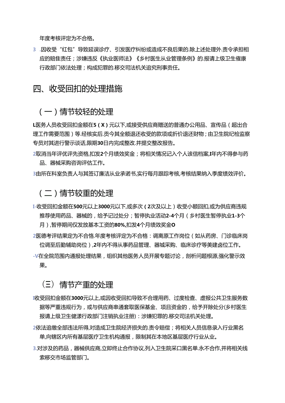 卫生院医务人员收受“红包”、回扣等问题的处理规定.docx_第3页