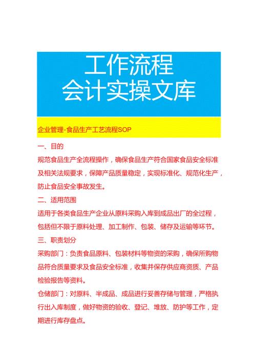 企业管理-食品生产工艺流程 SOP.docx