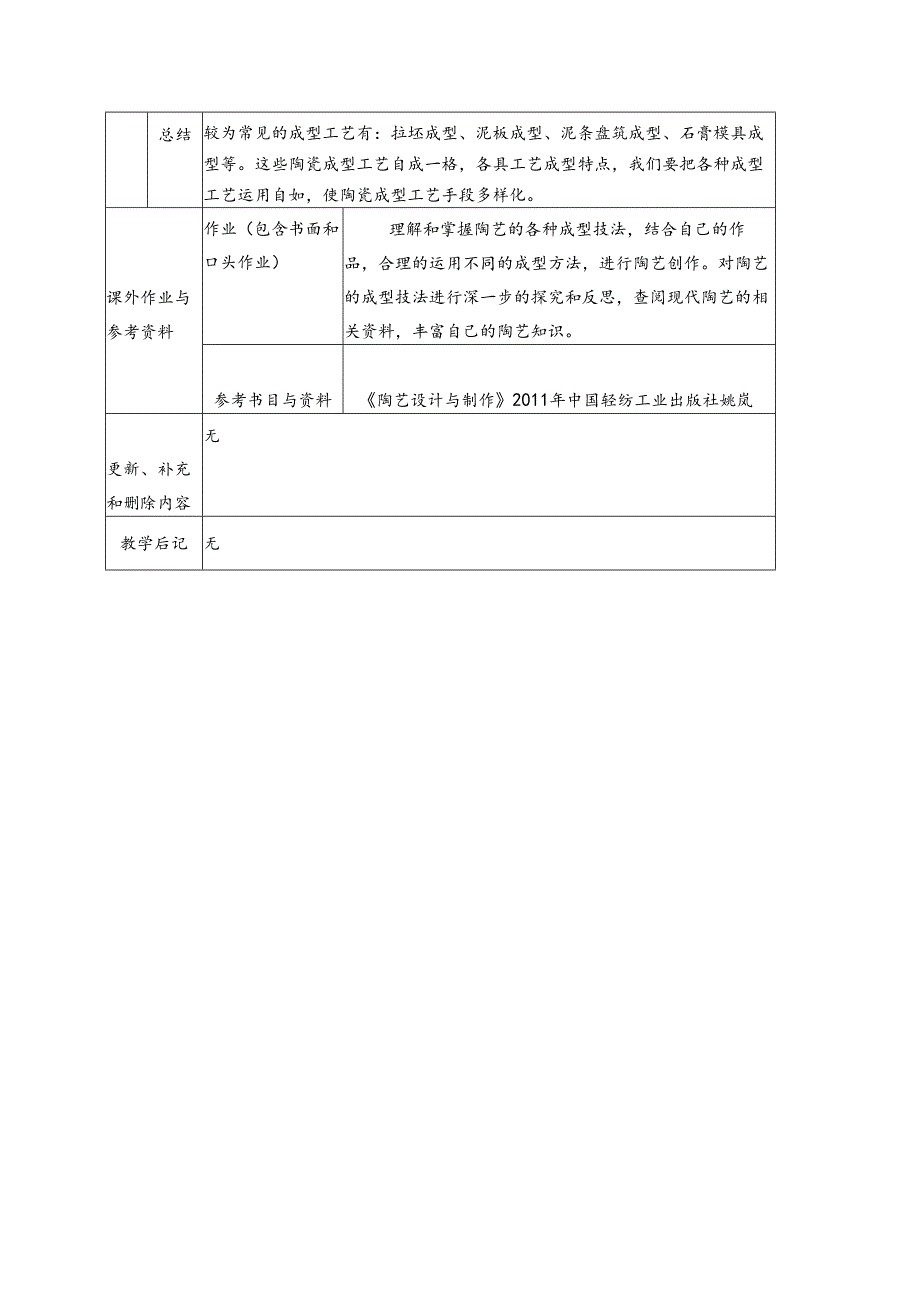 《陶瓷制作工艺》教案7 基本成型工艺示范及训练----泥板成型（一）.docx_第3页