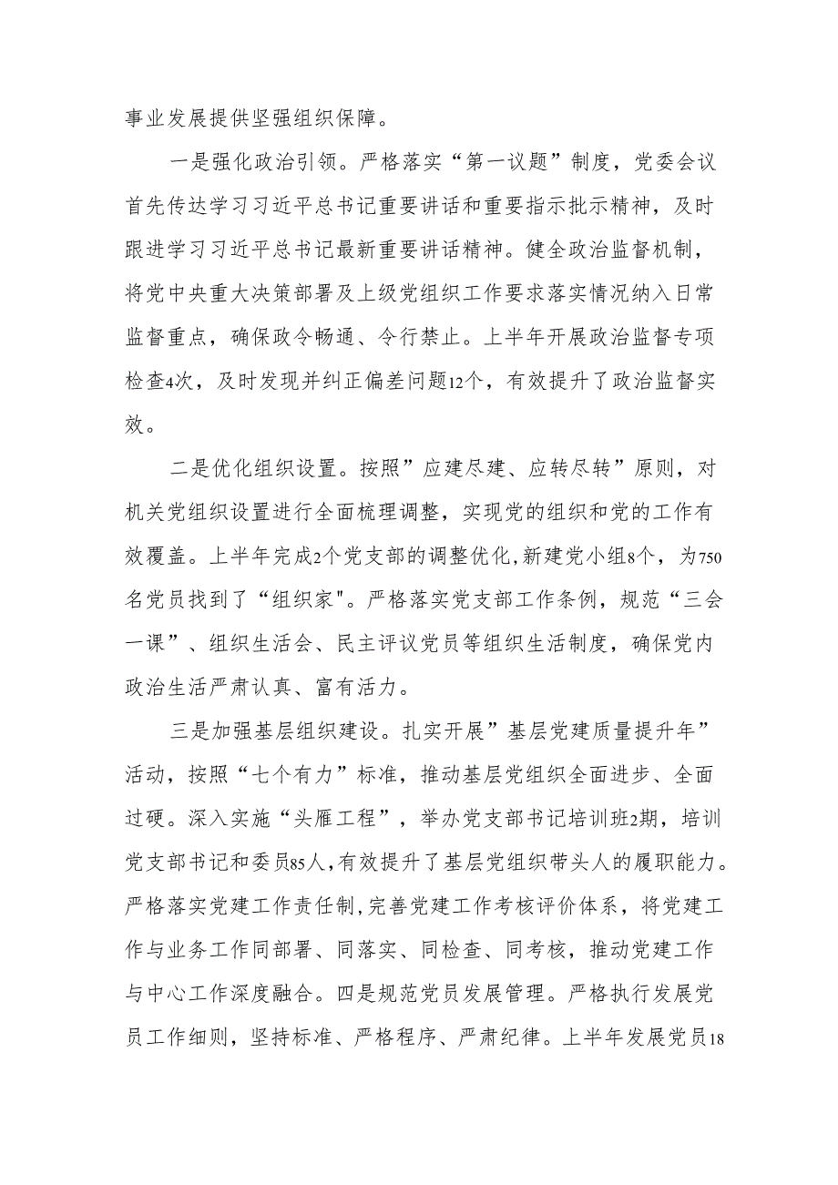 2025年上半年《党建工作总结》及下半年工作计划（汇编7份）.docx_第3页