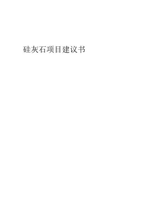 2025年硅灰石项目建议书.docx