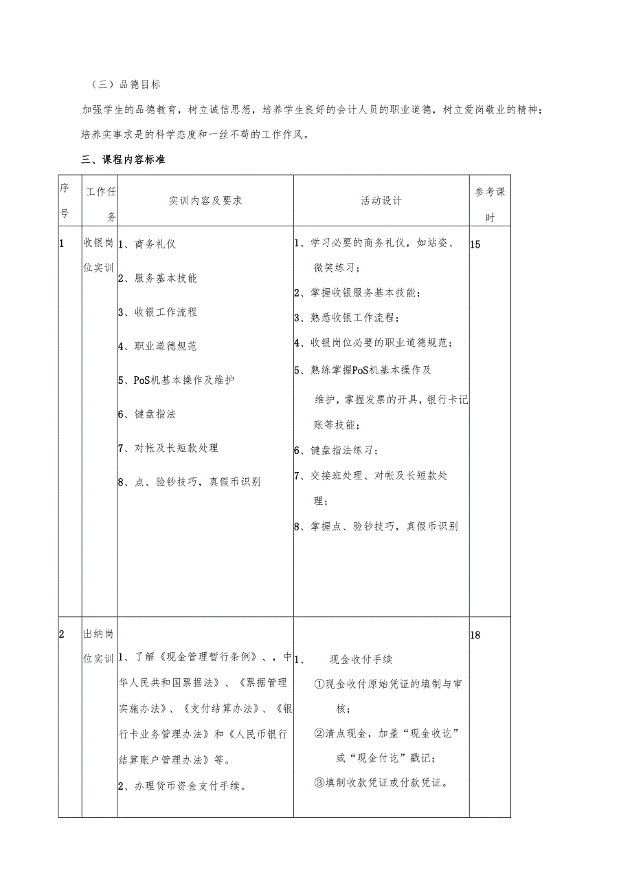 《会计岗位项目实训》课程标准.docx_第2页