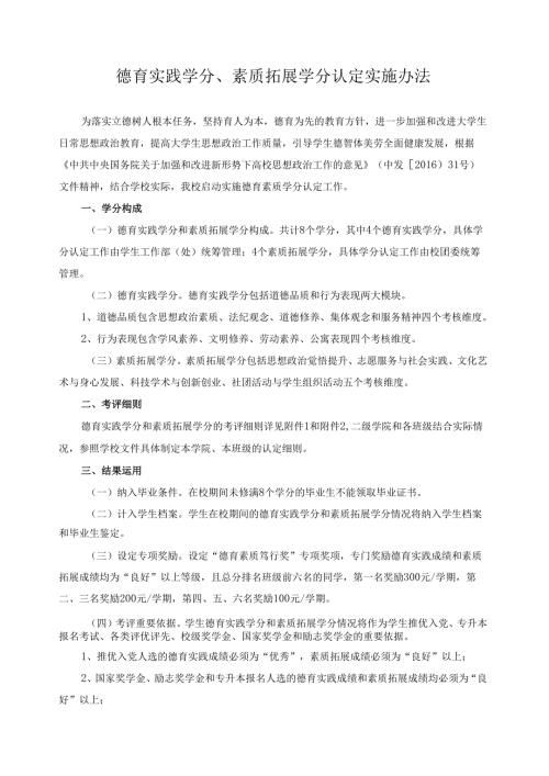 德育实践学分、素质拓展学分认定实施办法.docx