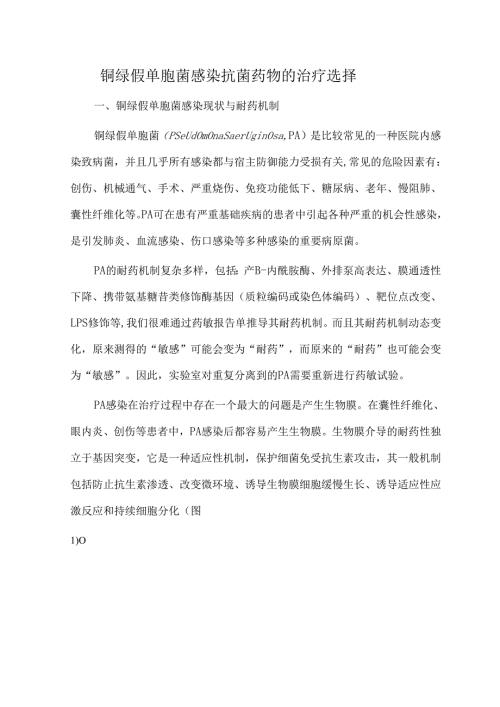铜绿假单胞菌感染抗菌药物的治疗选择.docx