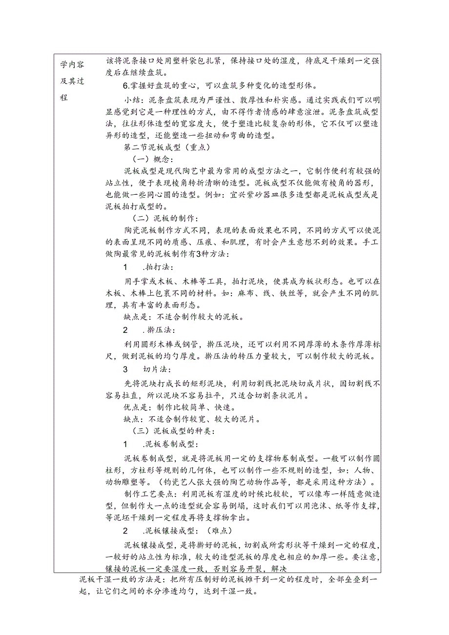 《陶瓷制作工艺》教案3 第三章 泥条盘筑成型示范.docx_第2页