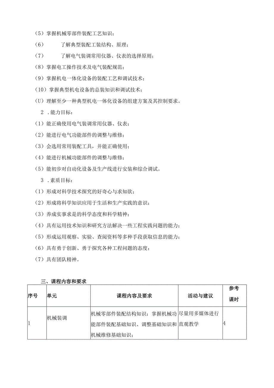 《机电设备装调技术基础》课程标准.docx_第2页