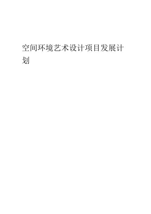 2025年空间环境艺术设计项目发展计划.docx
