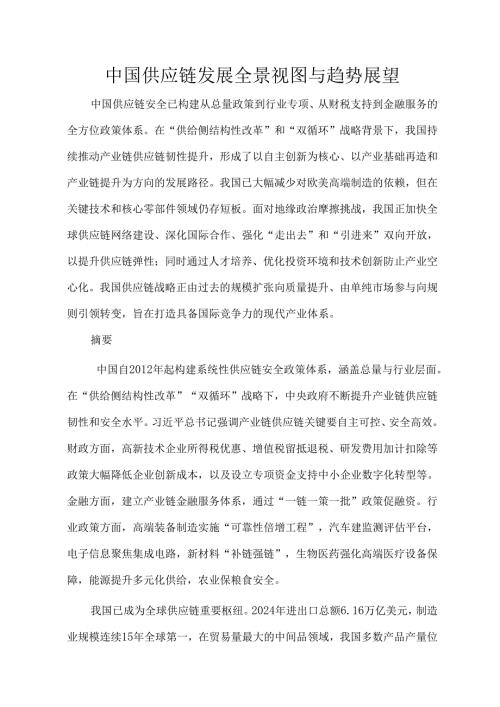 中国供应链发展全景视图与趋势展望.docx