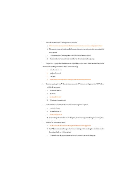 英文版宏观经济学期末考试试卷(附答案).docx