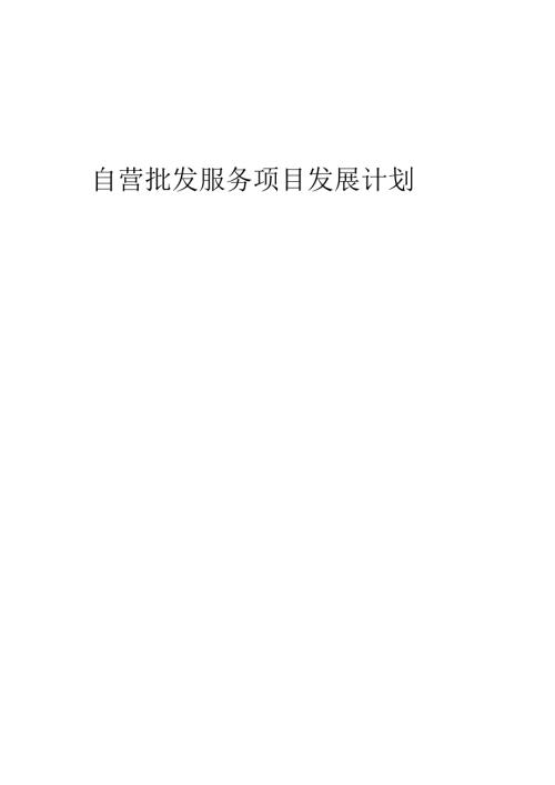 2025年自营批发服务项目发展计划.docx