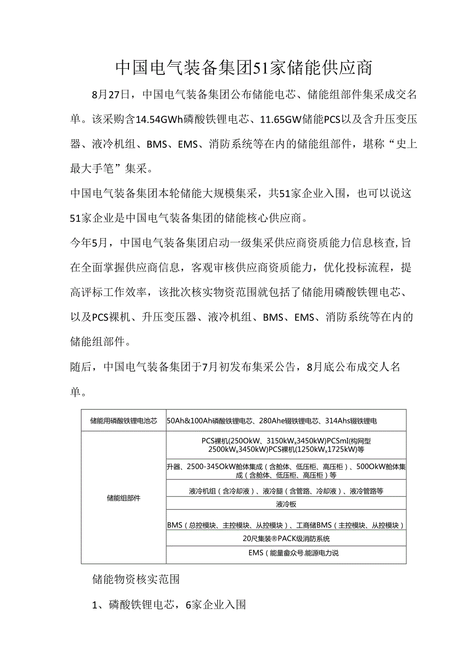 中国电气装备集团51家储能供应商.docx_第1页