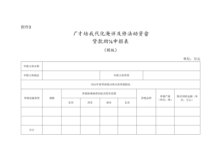 广东省现代化海洋牧场流动资金 贷款贴息申报表.docx_第1页