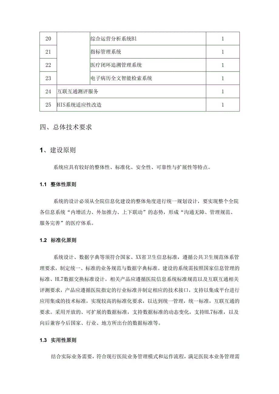 XX总院集成平台及互联互通建设项目采购需求.docx_第3页