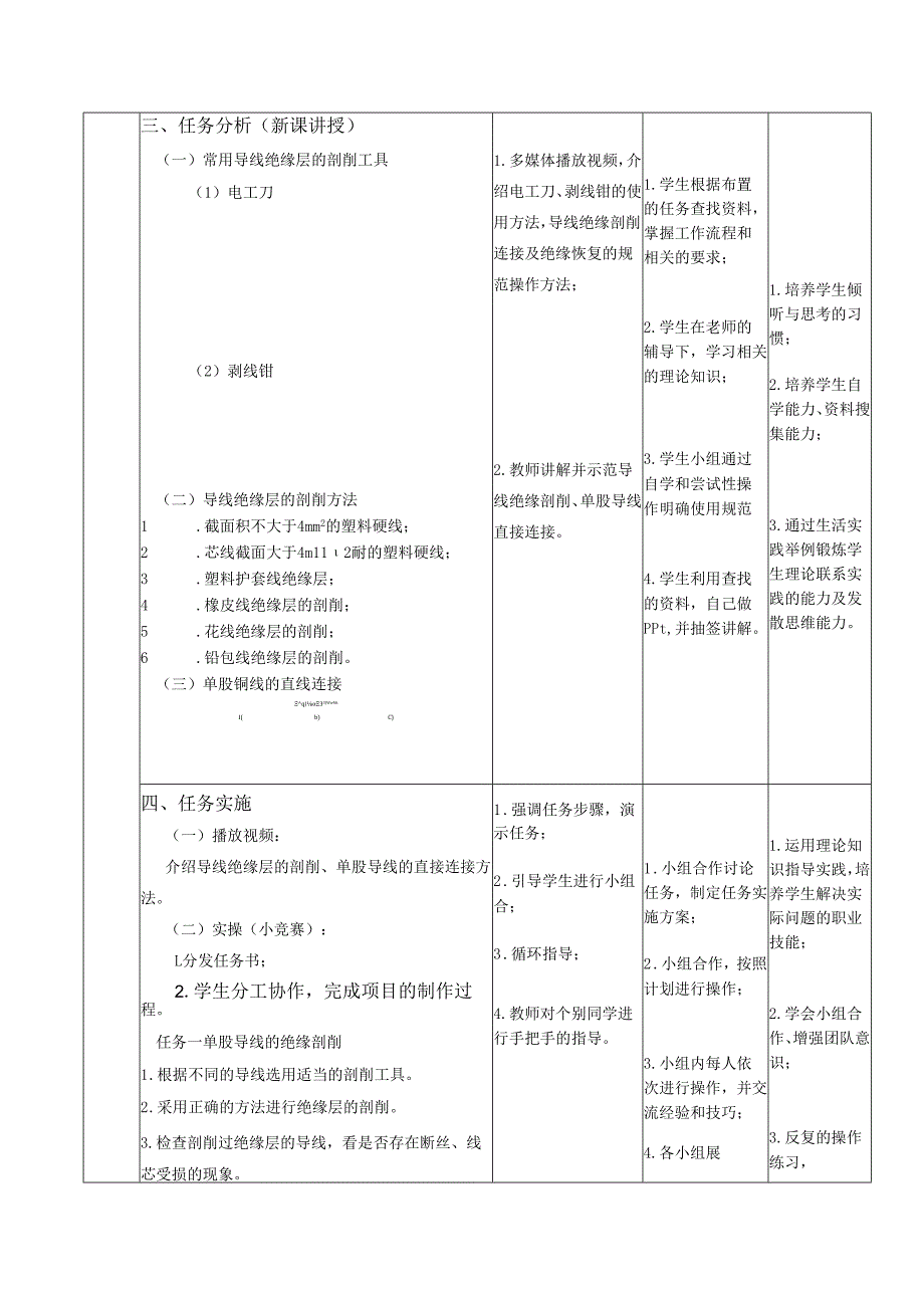 《电工技能与实训》教案——项目四：导线连接与绝缘处理.docx_第2页