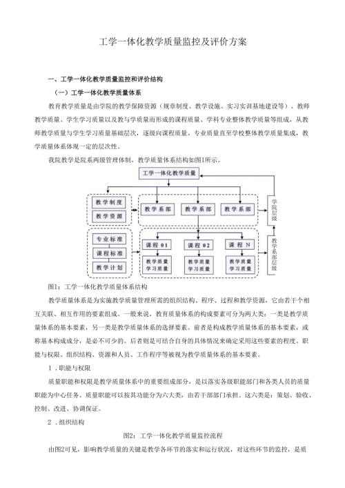 工学一体化教学质量监控及评价方案.docx