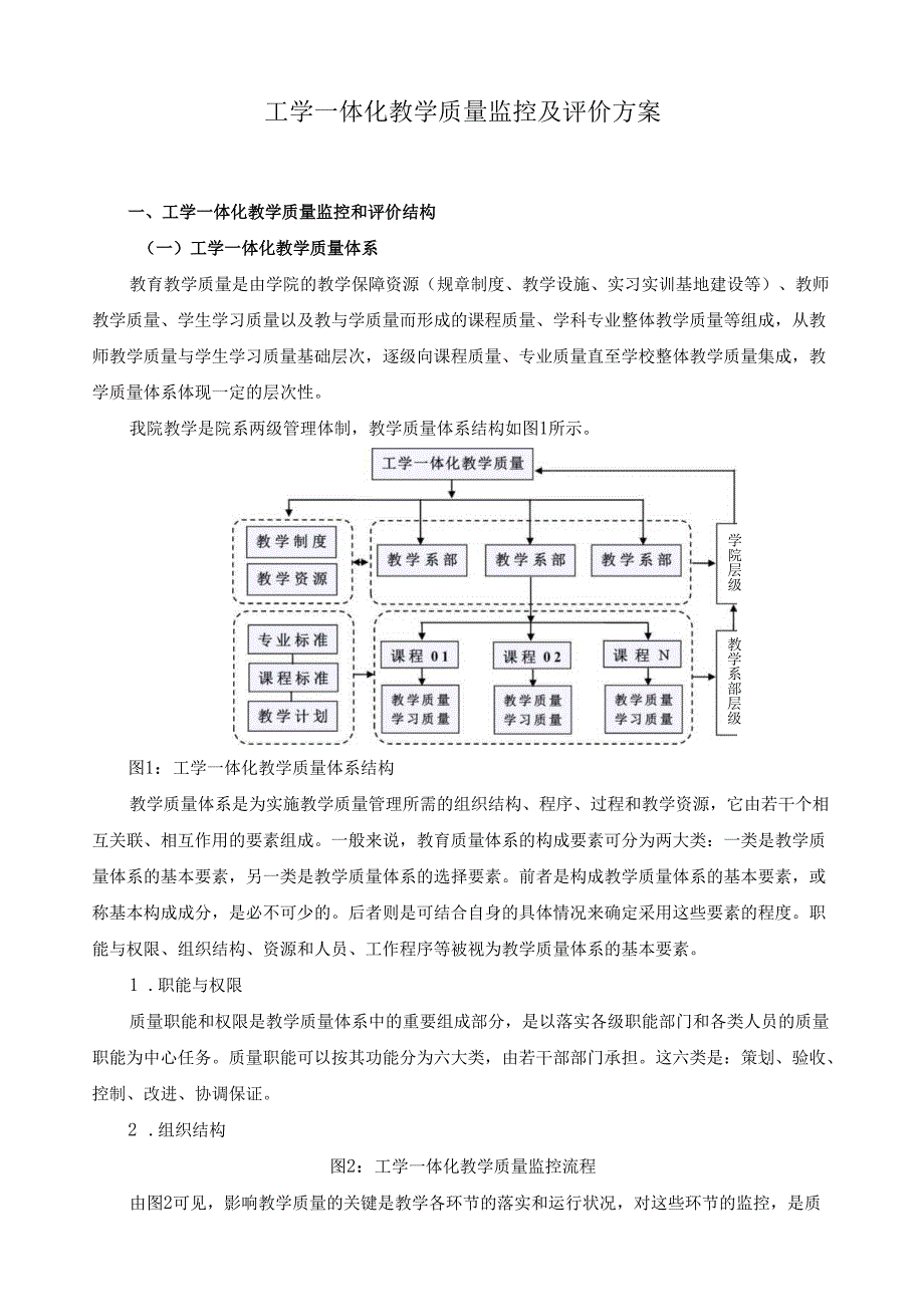 工学一体化教学质量监控及评价方案.docx_第1页