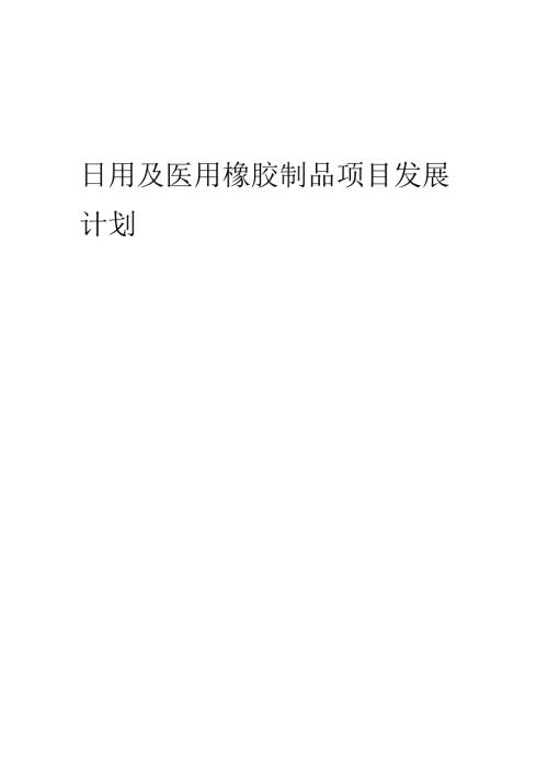 2025年日用及医用橡胶制品项目发展计划.docx