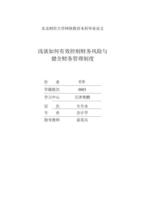 如何有效控制财务风险与健全财务制度.docx