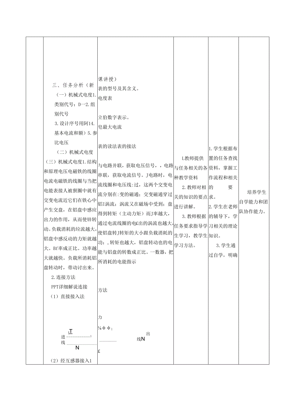 《电工技能与实训》教案——项目六：电表与保护装置安装.docx_第2页