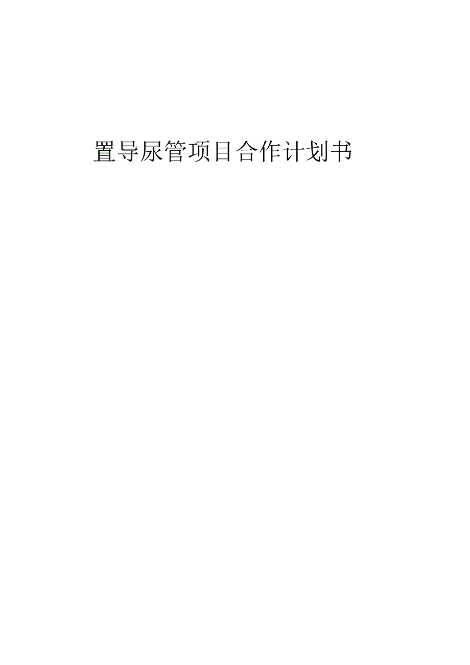 2025年留置导尿管项目合作计划书.docx_第1页