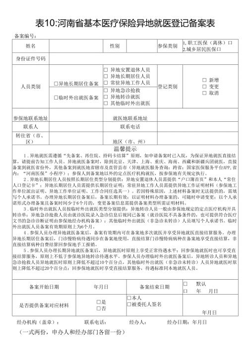 河南省基本医疗保险异地就医登记备案表.docx