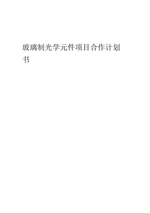 2025年玻璃制光学元件项目合作计划书.docx