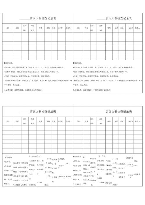 连锁店灭火器检查记录表.docx