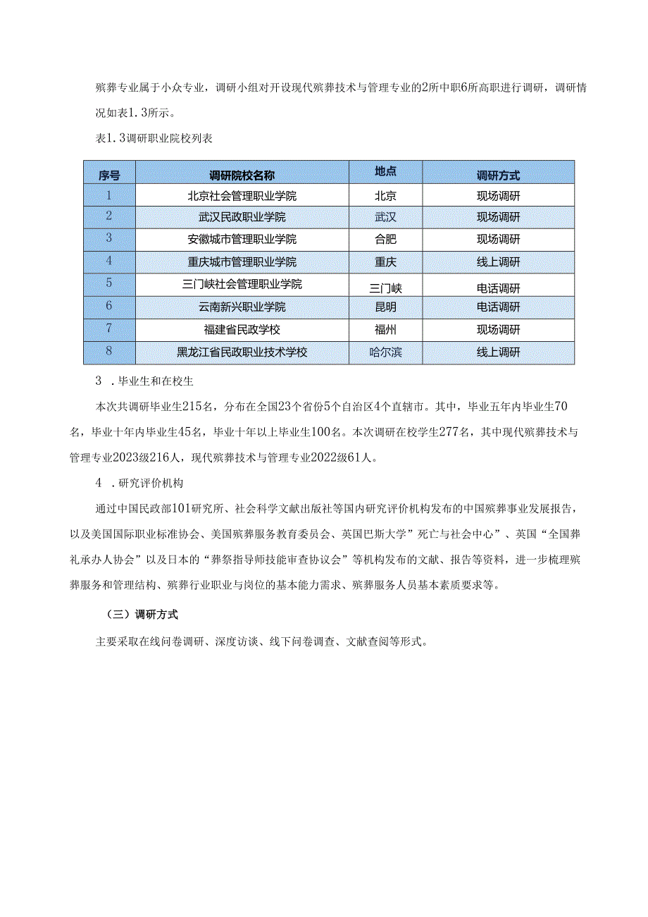2024年现代殡葬技术与管理专业人才培养方案调研报告.docx_第3页
