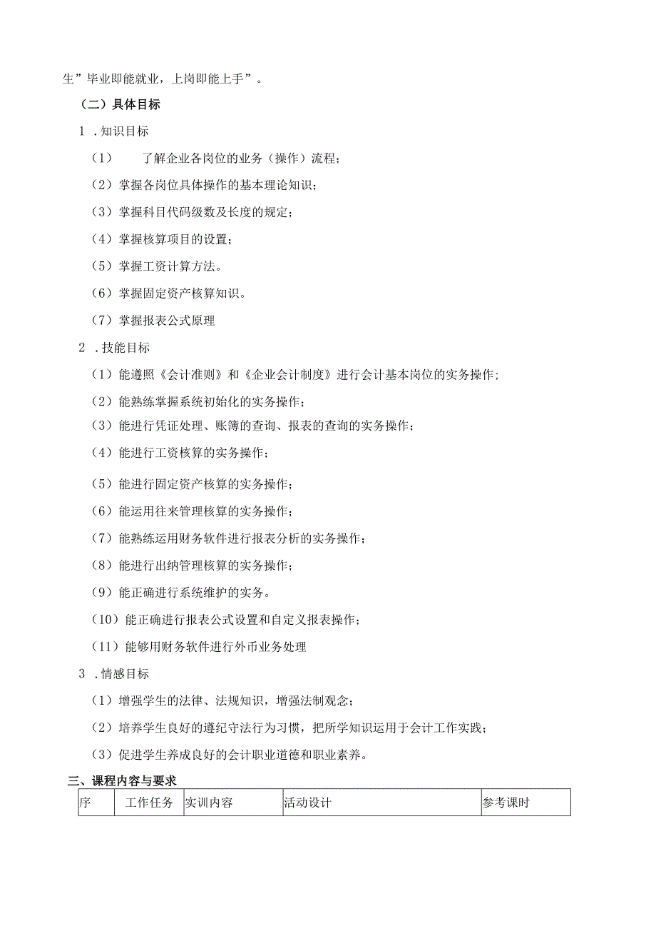 《常见财务软件(金蝶财务软件)运用》课程标准.docx_第2页